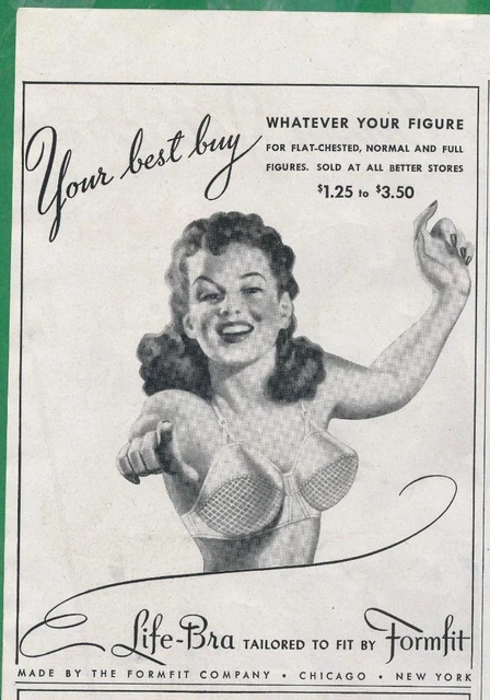 Magazine Ad - 1944 - Formfit Bra's - World War II  - Life-Bra - (#3)