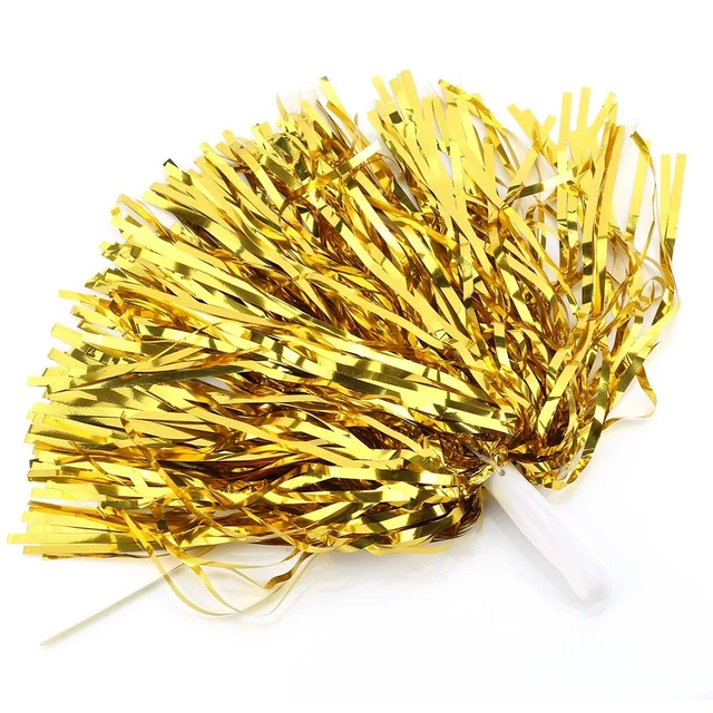 (gold)7 Colors Cheerleading Pom Poms Cheerleading Costume Sports Pompoms