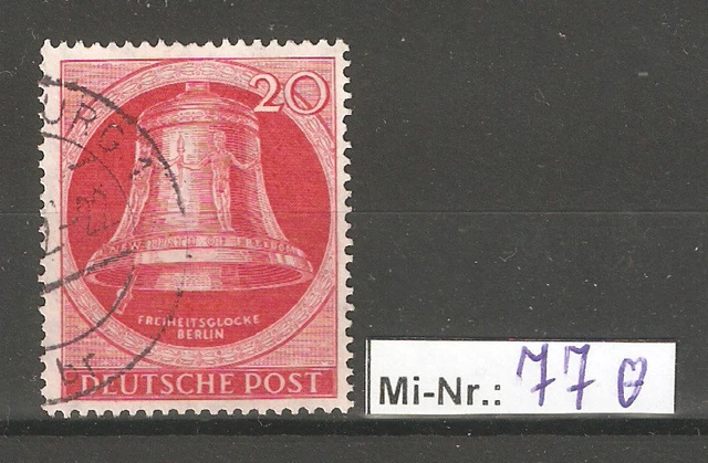 Berlin Mi-Nr.: 77 aus Glocke links Satz 1951 sauber gestempelter Wert