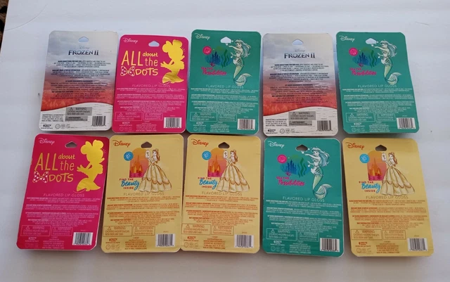 Disney Lot Of 10 Lip Gloss Frozen II Belle Ariel Minnie Mouse 2