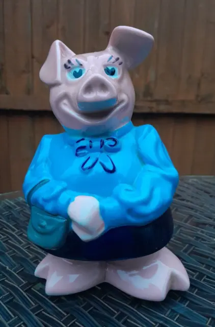 VTG 1980s WADE NAT WEST LADY HILARY MONEYBOX PIGGY BANK w/STOPPER NATWEST PIGS