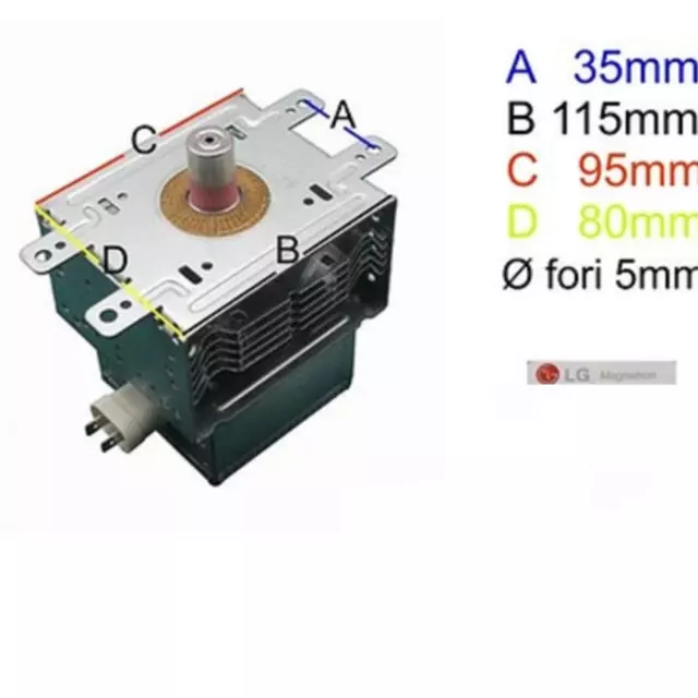 Magnetron 900 watt 2m226 15tag microonde Lg Moulinex Panasonic DeLonghi