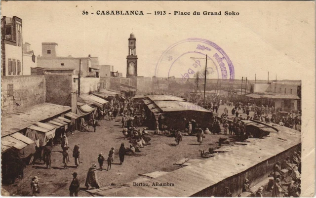 CPA AK CASABLANCA Place du Grand Soko MAROC (23031)