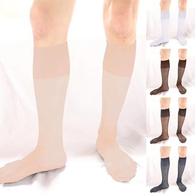 Bas confortables pour hommes chaussettes sans traces robe de travail transparent