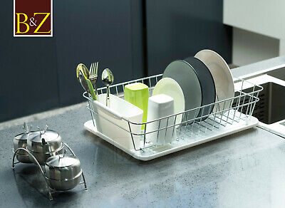 Essentials Rettangolo DISH DRAINER UTENSILI Rack lavello cucina in Ordine Posate Stand 