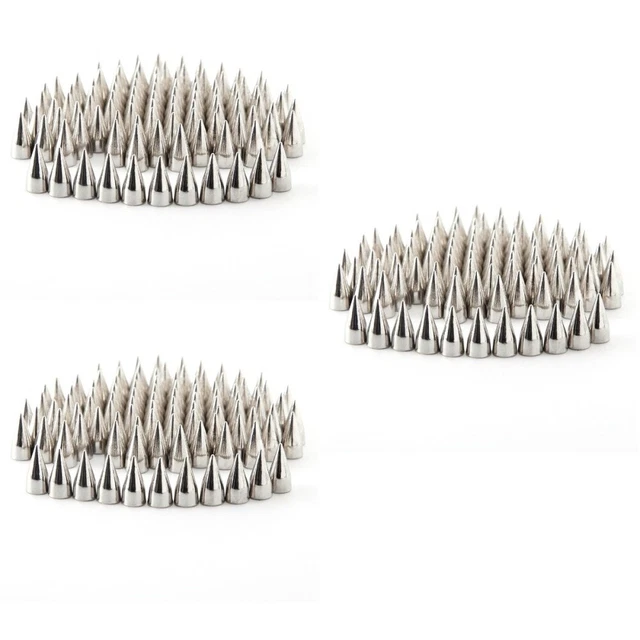 300 pcs 7*9mm Metal Cone Spikes Screwback Studs DIY Craft Punk Style