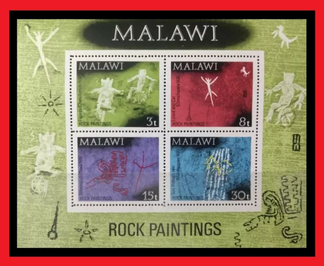 060.MALAWI 1972 Tampon M/S Ancien Rock Paintings. MNH