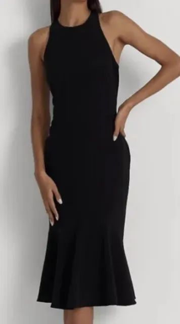 LAUREN Ralph Lauren Black Double-Faced Crepe Sleeveless Dress L133817 Size 6