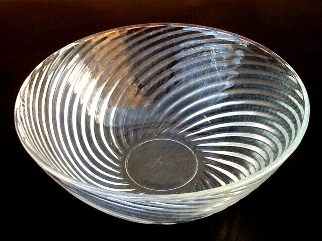 Grand Saladier En Verre Vert Vereco, Style Vintage 70's, Fabrication Française, 23x12 Cm
