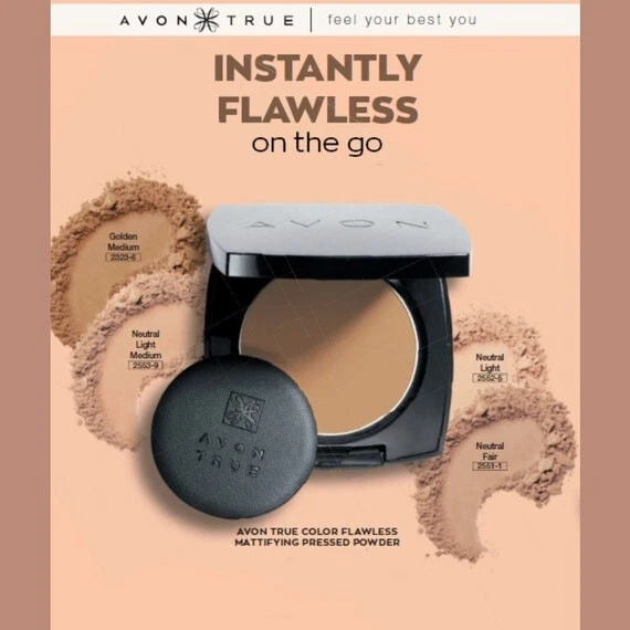 Avon True Colour polvere pressata opacizzante impeccabile - luce neutra - nuovissima