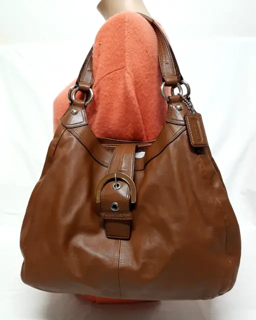 Coach Soho Lynn Large Brown Leather Hobo Carryall Shoulder Handbag F17092