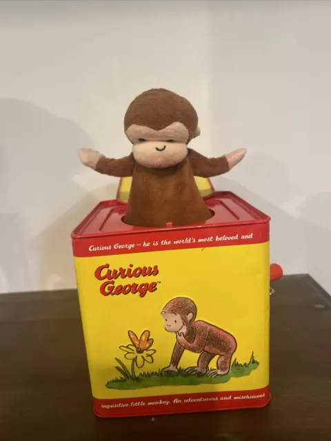 Curious George Jack in the Box Wind Up Toy Schylling Universal Studios WORKING!