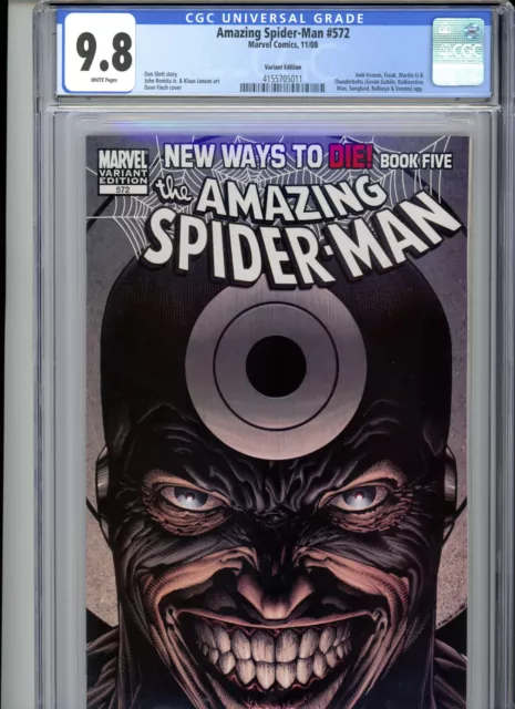 Amazing Spider-Man #572 (2008) Marvel CGC 9.8 White Variant Edition