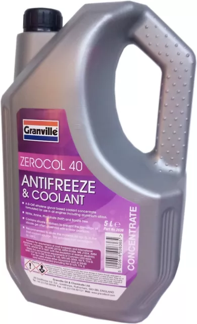 Zerocol 40 Antifreeze & Coolant Concentrate VW Granville 5 Litre 5L