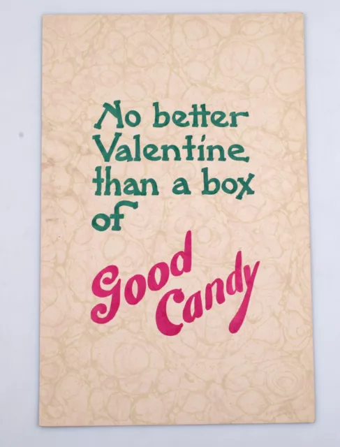 1932 Drug Store Advertising Window Display Placard Box of Good Candy Valentine