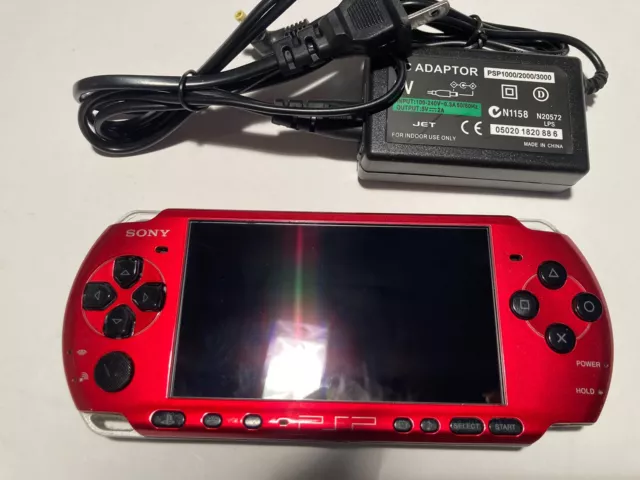 Sony PSP 3000 Red & Black Region Free Japan Console 13 Pre Loaded Psp Game 16gb