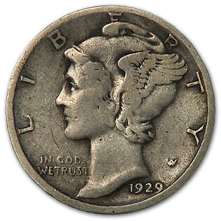 1929-S Mercury Dime VF - SKU#5801