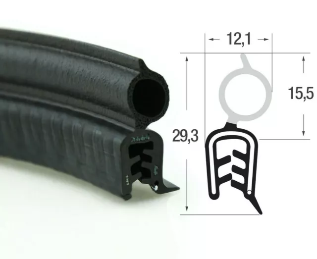 DF2 - Kantenschutz Dichtungsprofil Dichtung EPDM - für 1-3 mm