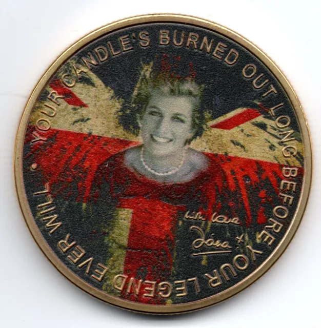 PRINCESS DIANA GOLD Coin Princes Harry William Autographed Union Jack Elton  John EUR 7,11 - PicClick FR