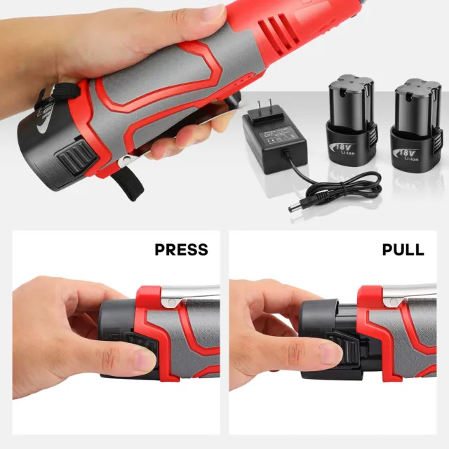 3/8in 18V Extended Cordless Ratchet Wrench 60 N.m 0~400RPM 2 Battery & 7 Sockets