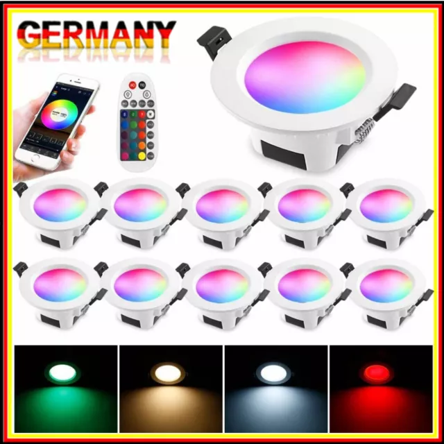 LED Einbaustrahler 5W 9W Bluetooth WIFI RGB Einbauleuchten Decken Spots Dimmbar