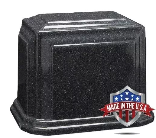 At Peace Memorials Millennium XL Cultured Marble Urn for Ashes (Charcoal) 300 C