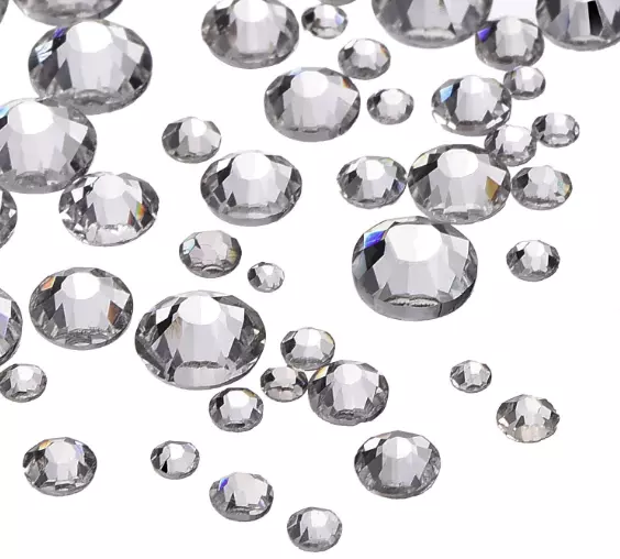 1000 Clear Crystal Silver Flat Back Acrylic Rhinestones Diamante Beads 3 4 5&6mm