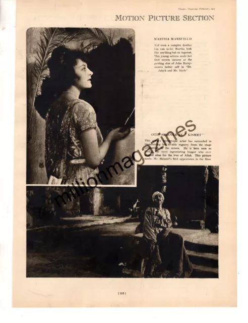 1921 Martha Mansfield and Otis Skinner Original Print from Theatre - Very Rare