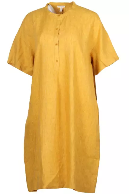 Eileen Fisher Leinen Midi Kleid Xlarge