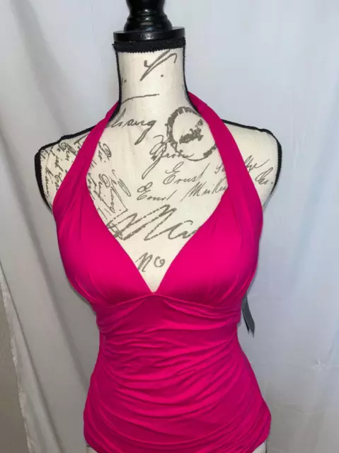 MSRP $98 Ralph Lauren Beach Club Solid Halter Tankini Top Pink Size 6
