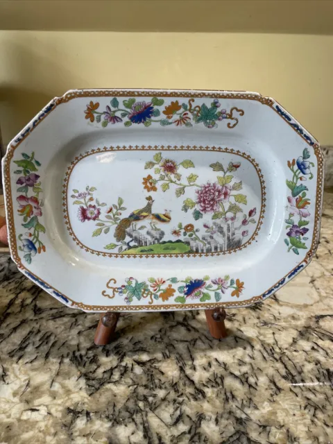 Antique C 1815 Spode Peacock Asiatic Pattern 2118 Rectangular Serving Plate