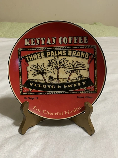 Vintage BIA Advertising Kenyan Coffee Three Palms Brand Decorative 7 inch Plate