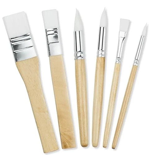 Set De 5 Pinceaux Poil De Poney Ronds - N°4, 6, 10, 12, 14 - Débutant Peinture, Aquarelle, Loisirs Créatifs