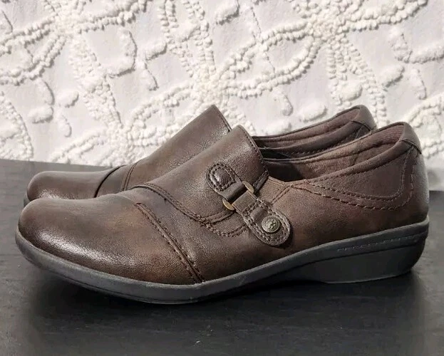 EARTH SPIRIT SHOES Womens 38 Beni Loafer Casual Comfort Brown Leather Slip On 29.24 PicClick