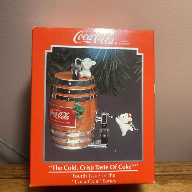 1992 Enesco Coca-Cola "The Cold Crisp Taste of Coke" Christmas Tree Ornament 4th