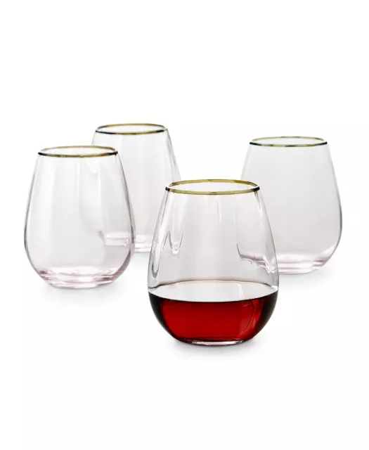 Martha Stewart Collection Berry Acrylic Stemless Wine Glasses, Set of 4