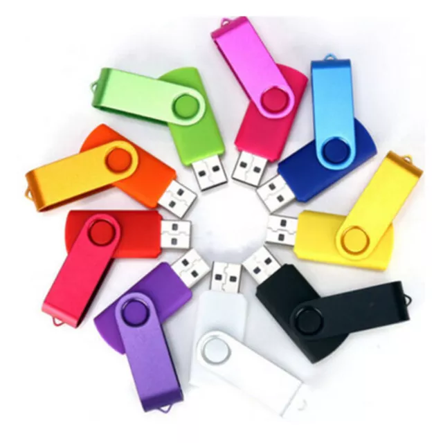 Lot 10PCS Random Color 32GB Swivel USB Flash Drive Thumb Memory Disk Custom Logo