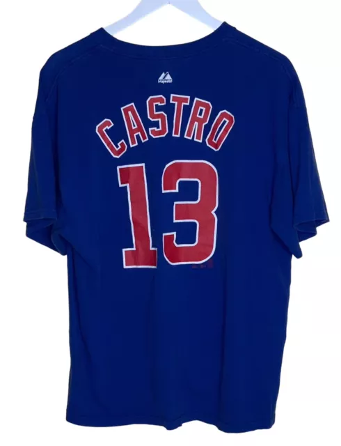 CHICAGO CUBS Castro #13 Mens size XL Blue Short Sleeve Crew Neck T-Shirt