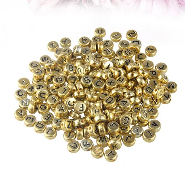 NUOBESTY 400 Perline Alfabeto Minuscole In Acrilico - Lettere Per Creare Bracciali, Collane E Gioielli Fai Da Te - Colorate, 7x4mm