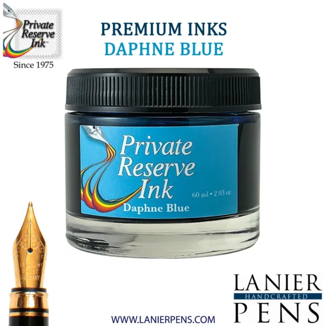 Private Reserve Ink, 60ml Fountain Pen Ink Bottle - Daphne Blue (PR17009)