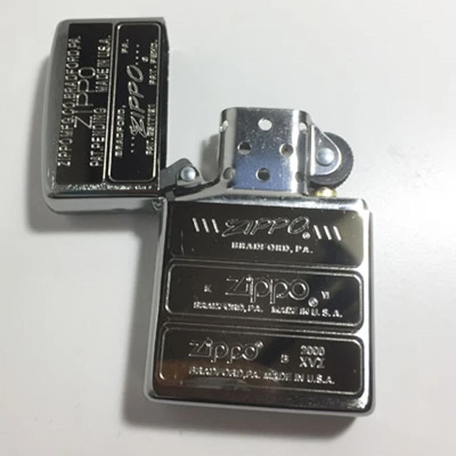 Zippo Oil Lighter Metal Combination Plate 200P-BTM Logo Silver Regular Case