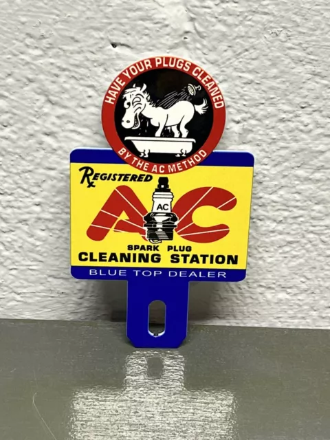 AC SPARK PLUGS Metal Plate Topper Sign Gas Oil Station Automotive Garage Sales