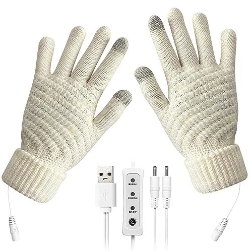 Yoolhamy Gants chauffants USB pour Femmes Hommes Écran Tactile Plein Mains Ga...