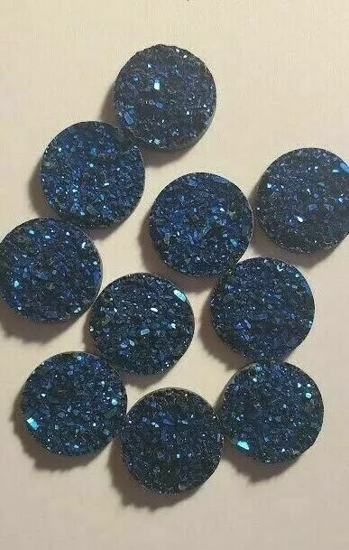 CraftBuddyUS 10 x16mm Stunning AB BLUE Round Resin MoonRock Crystal 2