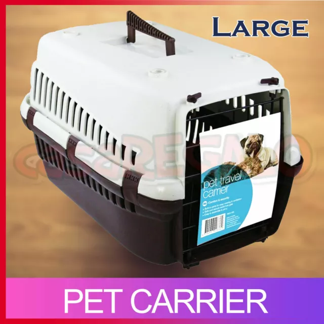 Large Portable Pet Dog Cat Carrier Travel Bag Cage House Safety Lockable Kennel