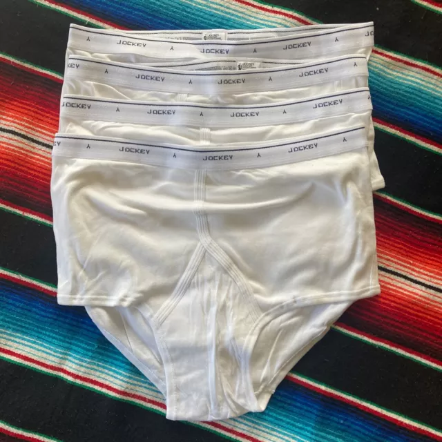 3 Vtg Jockey Classic Briefs White Underwears Mens Size 36 RN#61683 Inverted  Y 