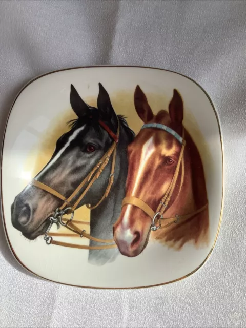vintage staffordshire crown England  Equestrian Horses Cup And Plate