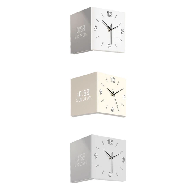 Horloge Murale Double Face Silencieuse - Design Européen Moderne - Taille 35x34 Cm - Noir - 5