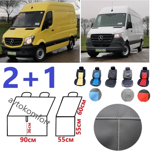 Housse De Siège Avant Pour Mercedes Sprinter W906 (2013-2018) - Réf. A00091488899 - En Cuir PU Et Tissu - Protection Et Confort