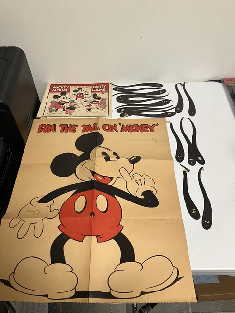 1933 Pin The Tail on Mickey Mouse Party Game by Marks Bros 1933 Pin The Tail on Mickey Mouse Party Game by Marks Bros